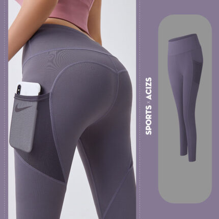 High-Waist Yoga Pants for Women with Pockets – Tummy Control Fitness Leggings